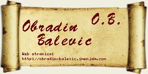 Obradin Balević vizit kartica